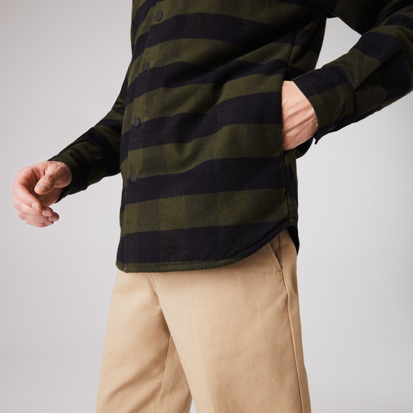 Sobrecamisas Caqui Verdes Pretas Masculino Lacoste Checked Quilted Cotton Flannel HC9-18451U9
