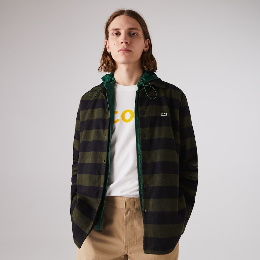 Sobrecamisas Caqui Verdes Pretas Masculino Lacoste Checked Quilted Cotton Flannel HC9-18451U9