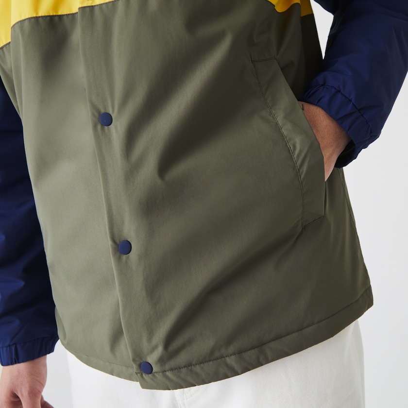 Sobrecamisas Azuis Amarelas Caqui Verdes Masculino Lacoste Colorblock Water-Resistant Quilted VO7-54105N2