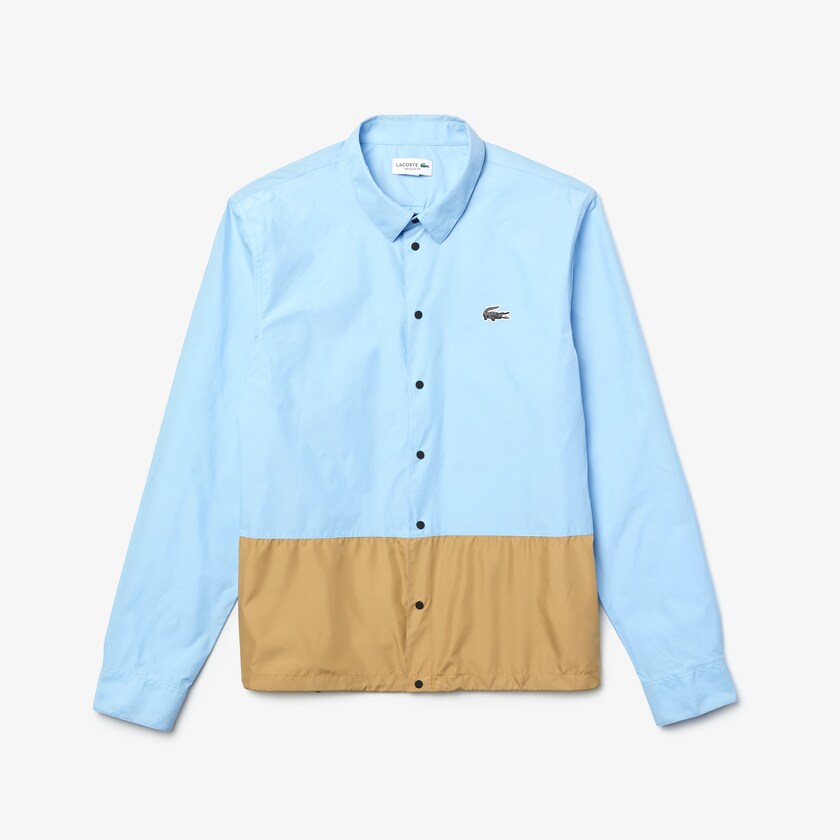 Sobrecamisas Azuis Bege Masculino Lacoste Hawaiian Fit Colorblock YE7-96409Q5