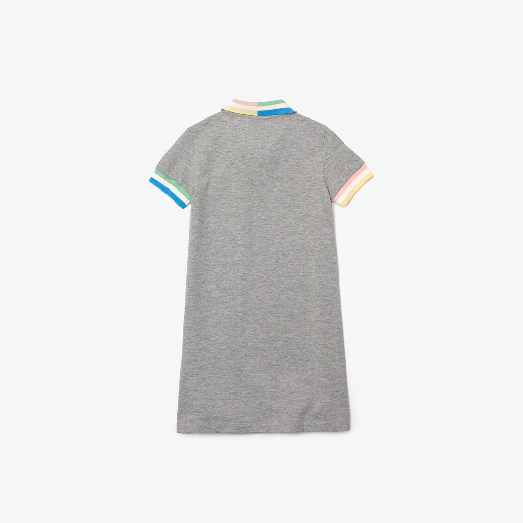 Vestido Polo Cinzentas Branco Criança Lacoste Colorblock Cotton Piqué TA8-01620U8