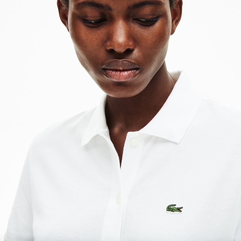 Vestido Polo Branco Feminino Lacoste Cotton Piqué Buttoned QZ2-69286P6