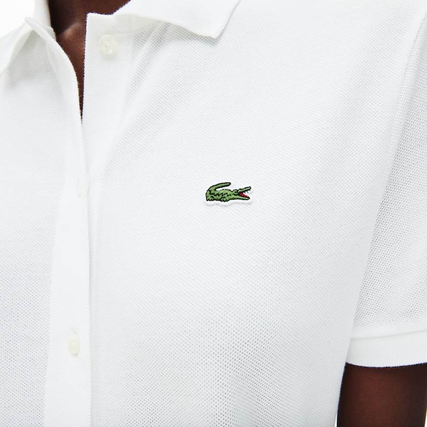 Vestido Polo Branco Feminino Lacoste Cotton Piqué Buttoned QZ2-69286P6
