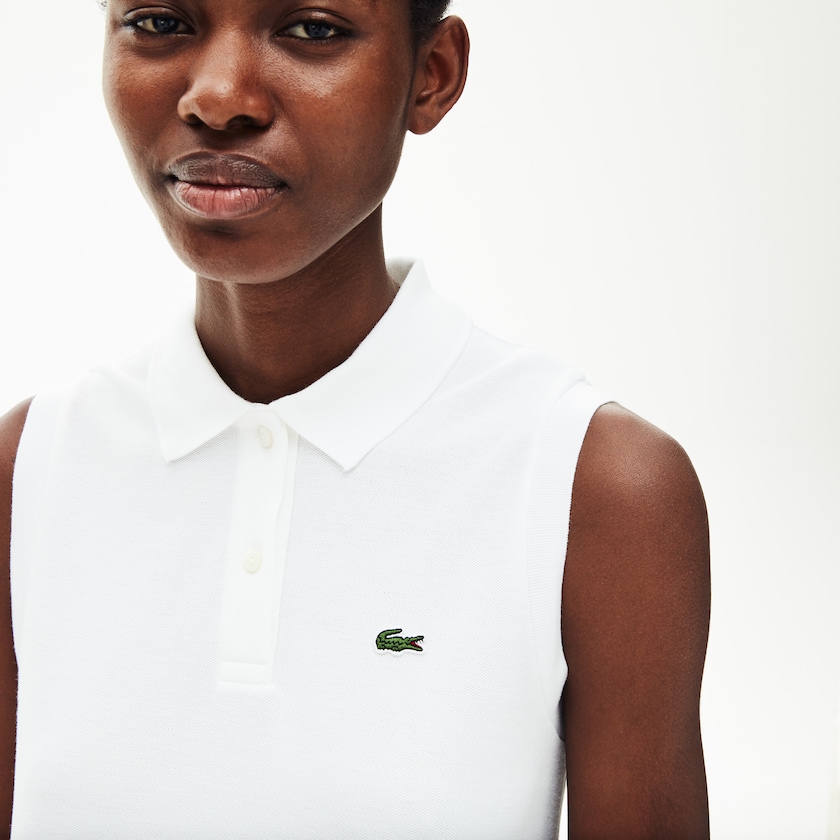 Vestido Polo Branco Feminino Lacoste Cotton Piqué JV3-71157J6
