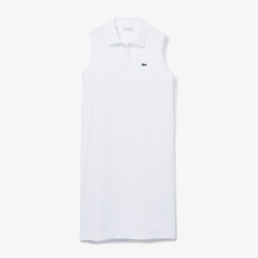 Vestido Polo Branco Feminino Lacoste Cotton Piqué JV3-71157J6