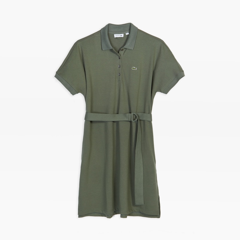Vestido Polo Caqui Verdes Feminino Lacoste Kimono-Sleeved Wide KM6-83608O6