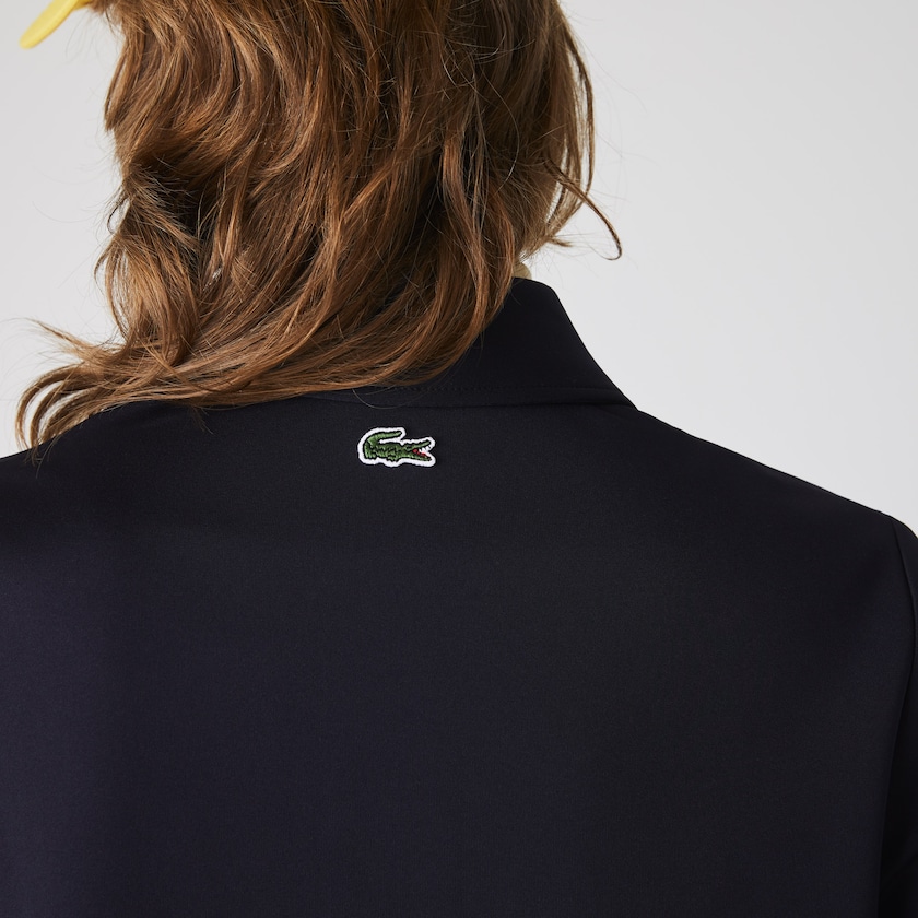 Vestido Polo Azul Marinho Azuis Feminino Lacoste LIVE Straight Cut Badge Flowing ZY1-96599I4