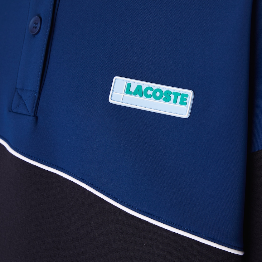 Vestido Polo Azul Marinho Azuis Azuis Feminino Lacoste LIVE Two-Tone Fleece And Neoprene GG5-42304C8