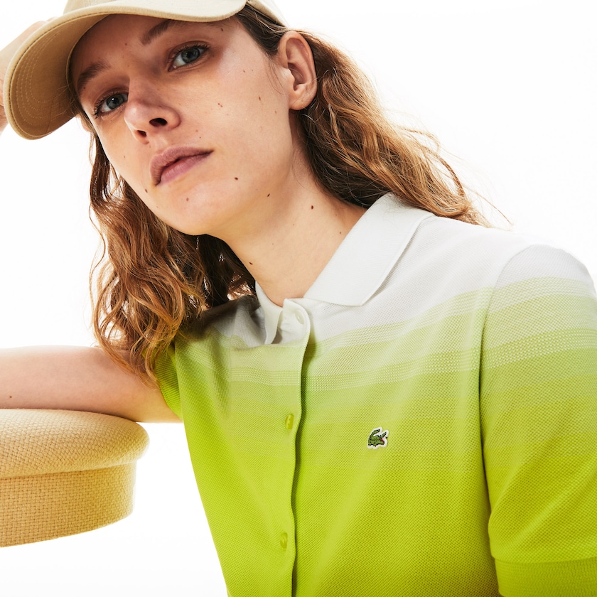Vestido Polo Amarelas Branco Feminino Lacoste Made in France Cotton Piqué LA3-92079Q3