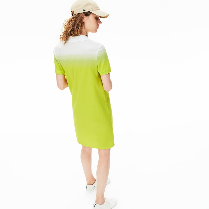 Vestido Polo Amarelas Branco Feminino Lacoste Made in France Cotton Piqué LA3-92079Q3