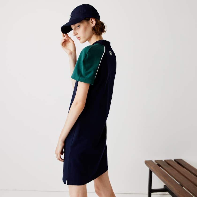 Vestido Polo Azul Marinho Azuis Verdes Branco Feminino Lacoste SPORT Stretch Cotton Golf RG2-11931H0