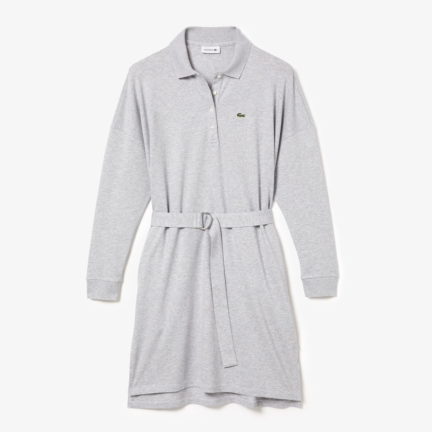 Vestido Polo Cinzentas Feminino Lacoste Straight Flowy Piqué EI9-91279O9