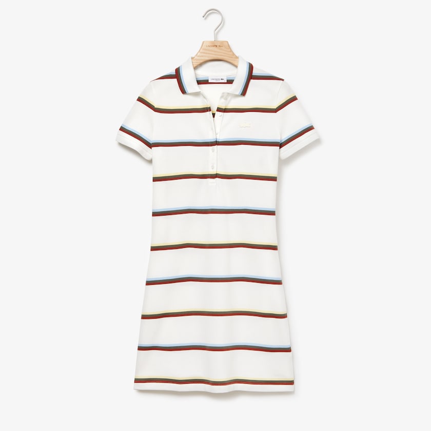 Vestido Polo Branco Feminino Lacoste Stretch Cotton LK9-19351D3
