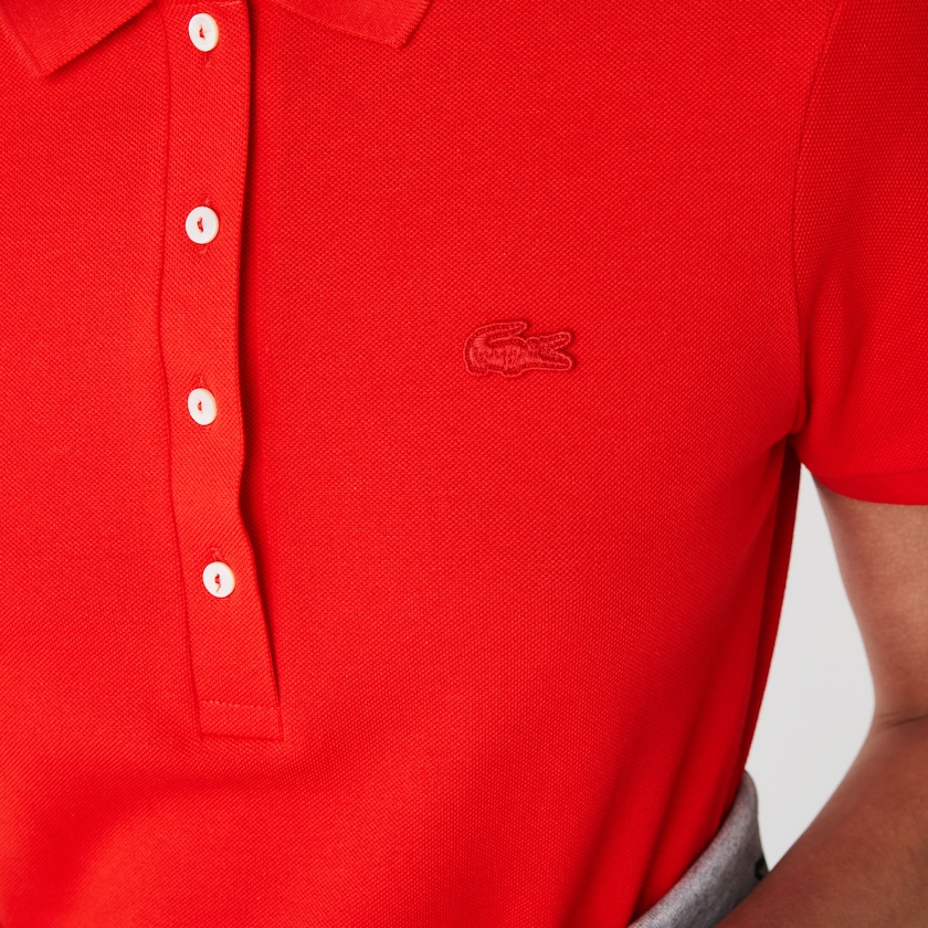 Vestido Polo Vermelhas Feminino Lacoste Stretch Cotton Piqué LR8-87448B2