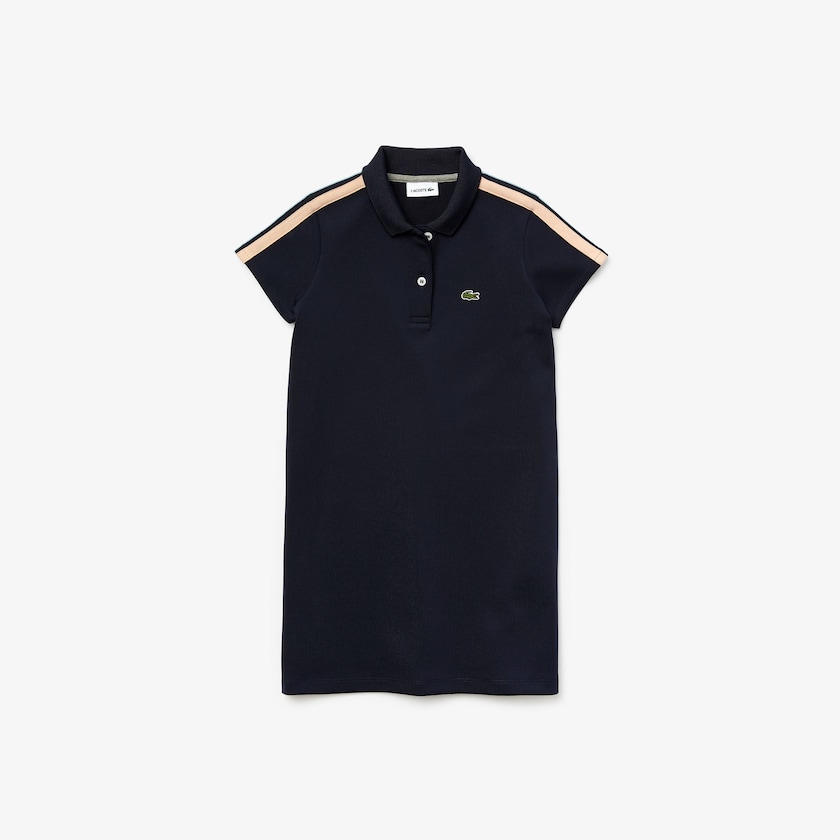 Vestido Polo Azul Marinho Azuis Rosa Azuis Criança Lacoste Striped Band Stretch DS0-82208Z3