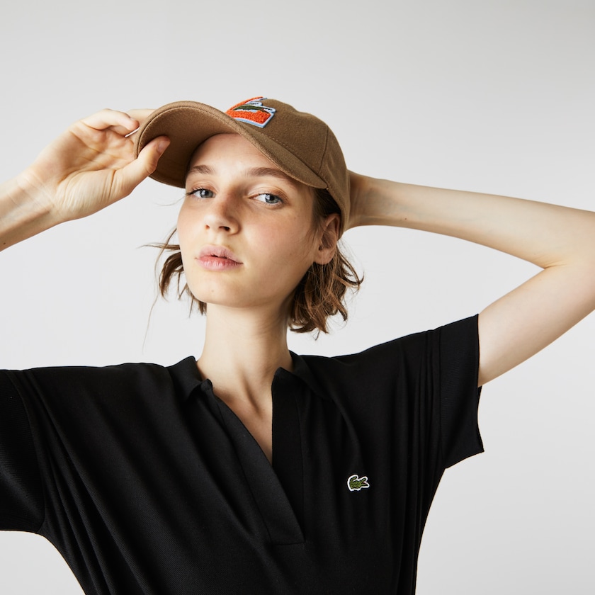 Vestido Polo Pretas Feminino Lacoste V-neck Fitted Flowy Piqué EC9-76657X5