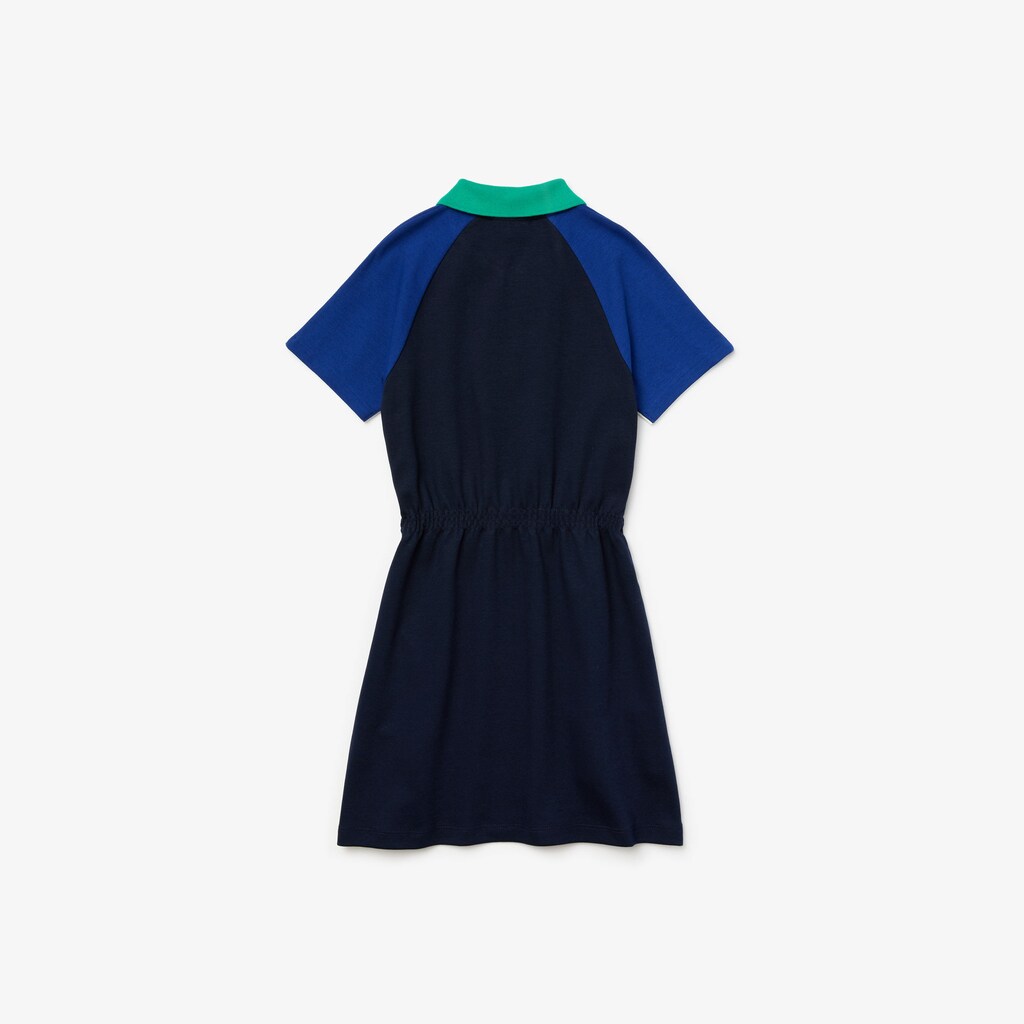 Vestido Polo Azul Marinho Azuis Branco Azuis Verdes Criança Lacoste Zippered Colorblock Cotton CC6-35693V2