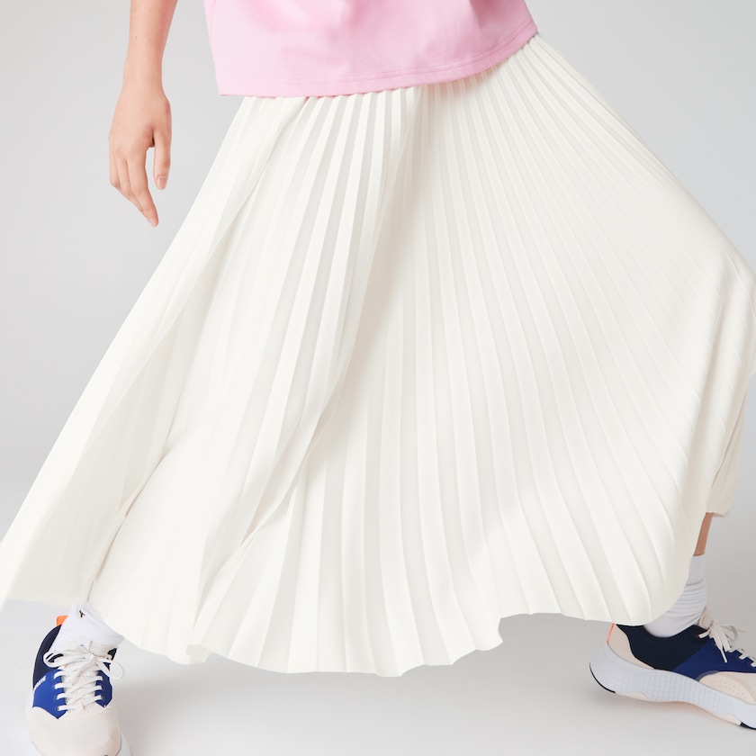 Saias Branco Feminino Lacoste Branded Elasticised Pleated QZ3-80858Y4