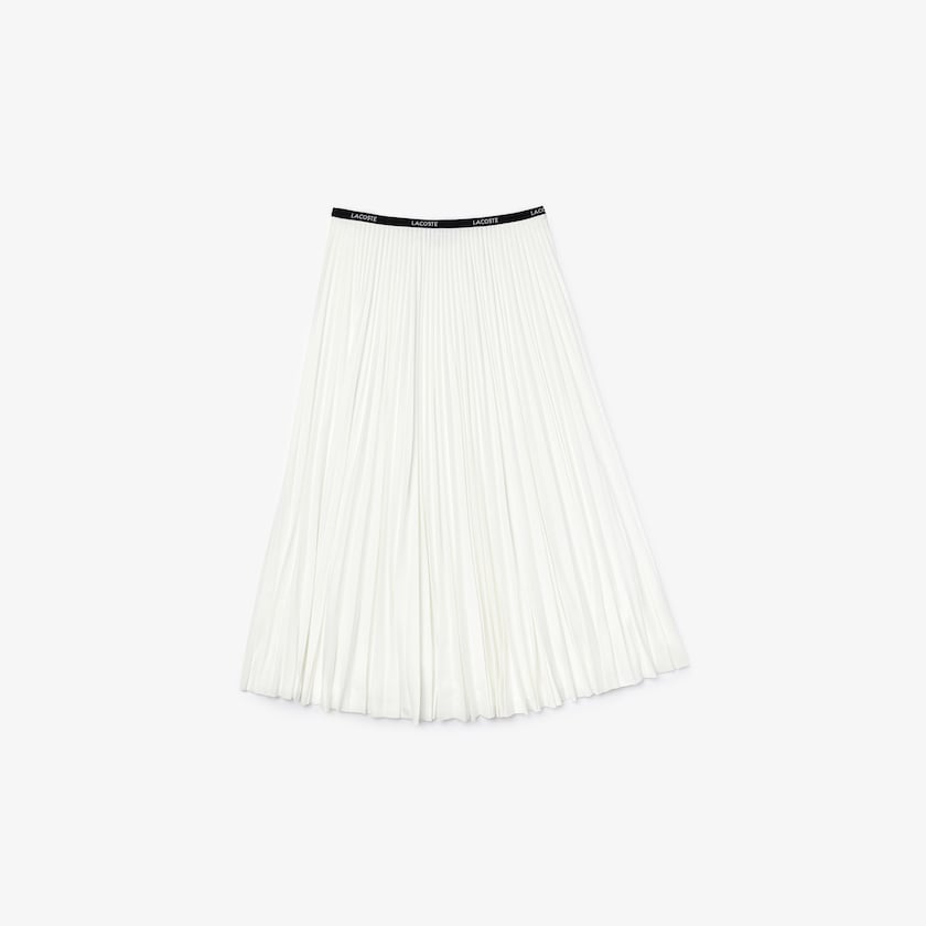 Saias Branco Feminino Lacoste Branded Elasticised Pleated QZ3-80858Y4