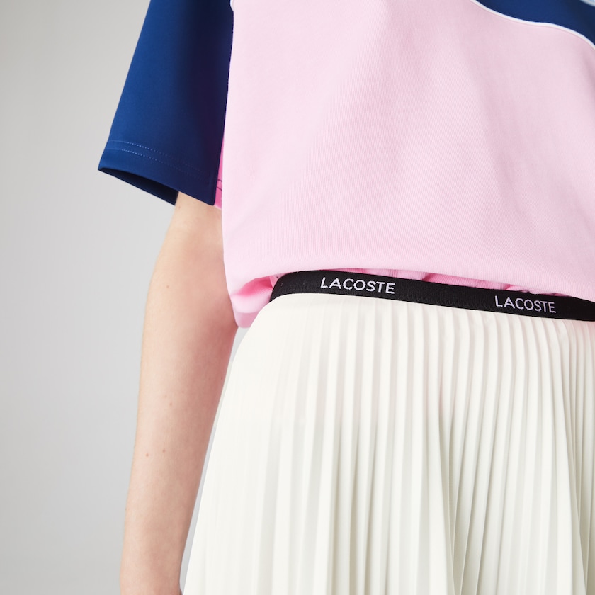 Saias Branco Feminino Lacoste Branded Elasticised Pleated QZ3-80858Y4