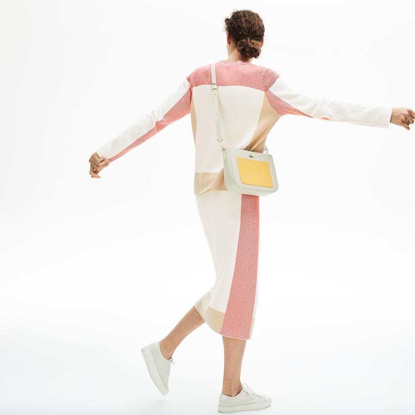 Saias Branco Luz Marrom Vermelhas Feminino Lacoste Colorblock Pencil KU0-18831E3