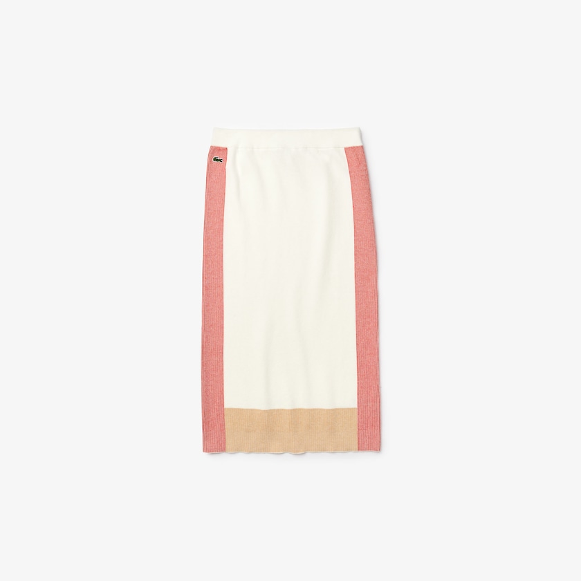 Saias Branco Luz Marrom Vermelhas Feminino Lacoste Colorblock Pencil KU0-18831E3
