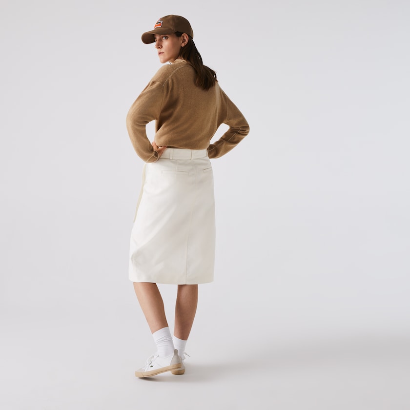 Saias Branco Feminino Lacoste Cotton And Wool Wrap FZ0-21052B7