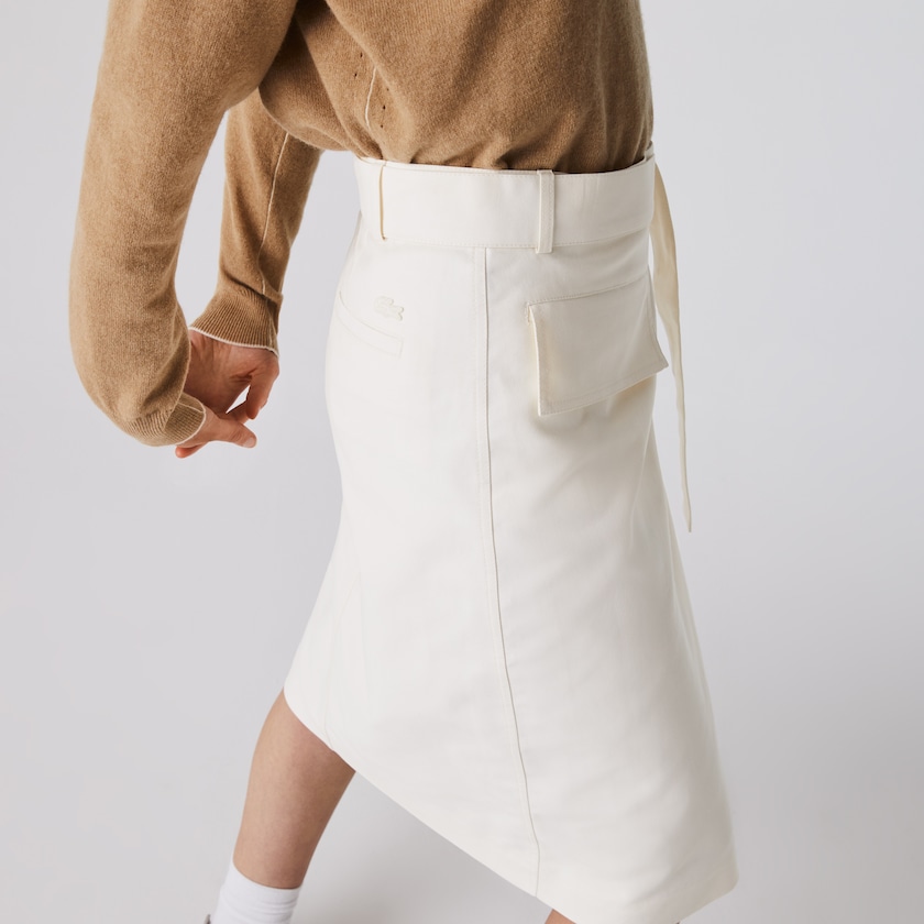 Saias Branco Feminino Lacoste Cotton And Wool Wrap FZ0-21052B7