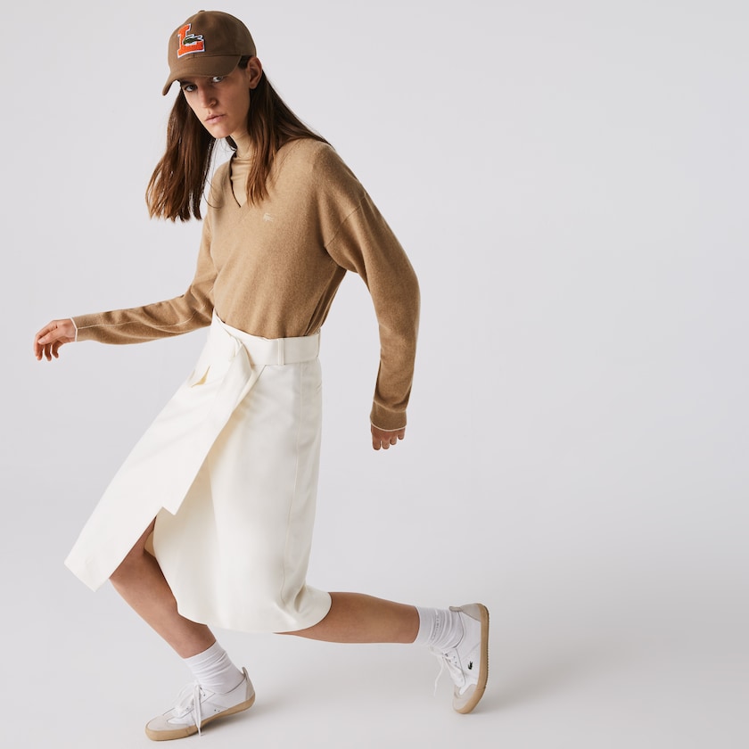 Saias Branco Feminino Lacoste Cotton And Wool Wrap FZ0-21052B7