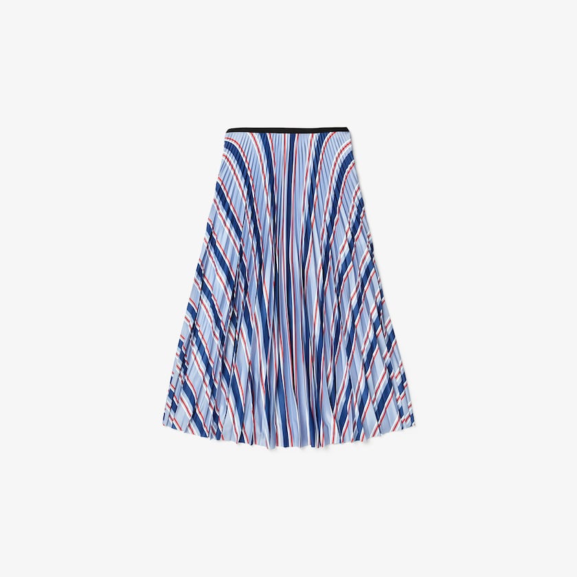 Saias Roxo Azul Marinho Azuis Branco Vermelhas Feminino Lacoste MultiColor Striped Pleated VF7-29482P4