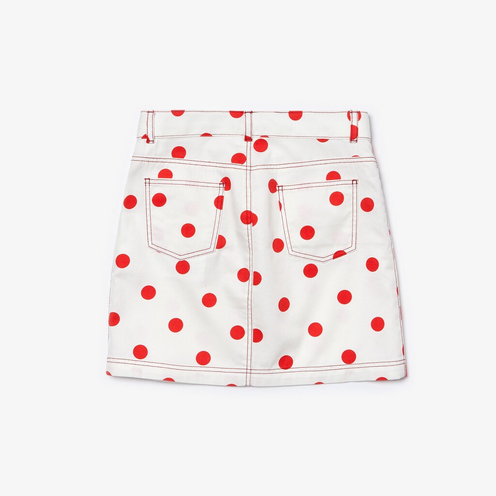 Saias Branco Vermelhas Criança Lacoste Polka Dot Gabardine KX9-66516E8