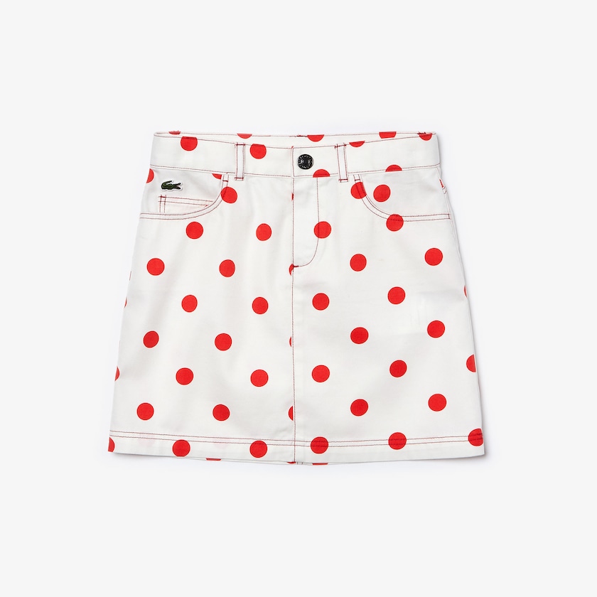 Saias Branco Vermelhas Criança Lacoste Polka Dot Gabardine KX9-66516E8