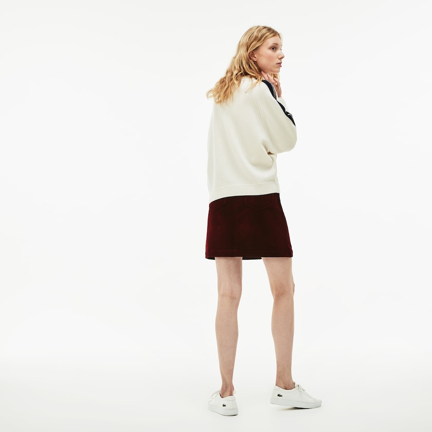 Saias Marrom Feminino Lacoste Ribbed Stretch Velour A-Line YL8-24792N4