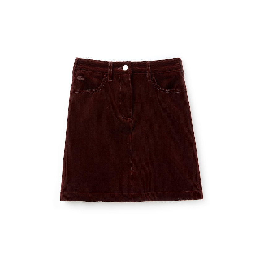 Saias Marrom Feminino Lacoste Ribbed Stretch Velour A-Line YL8-24792N4