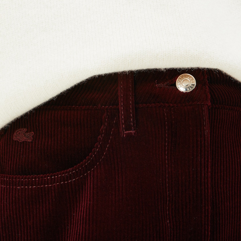 Saias Marrom Feminino Lacoste Ribbed Stretch Velour A-Line YL8-24792N4