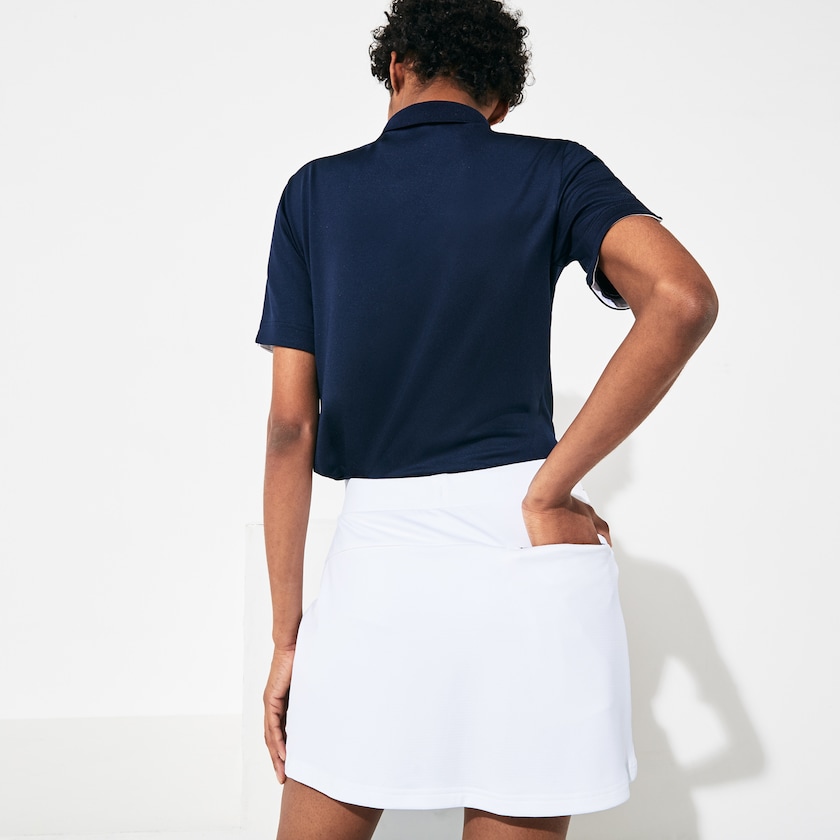 Saias Branco Azul Marinho Azuis Feminino Lacoste SPORT Built-in Shorty Breathable Stretch Golf CF2-09660E4