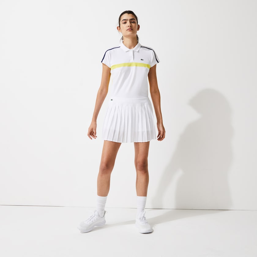 Saias Branco Feminino Lacoste SPORT Ultra Dry Pleated Tennis QH3-54405O7