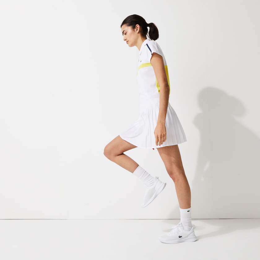 Saias Branco Feminino Lacoste SPORT Ultra Dry Pleated Tennis QH3-54405O7