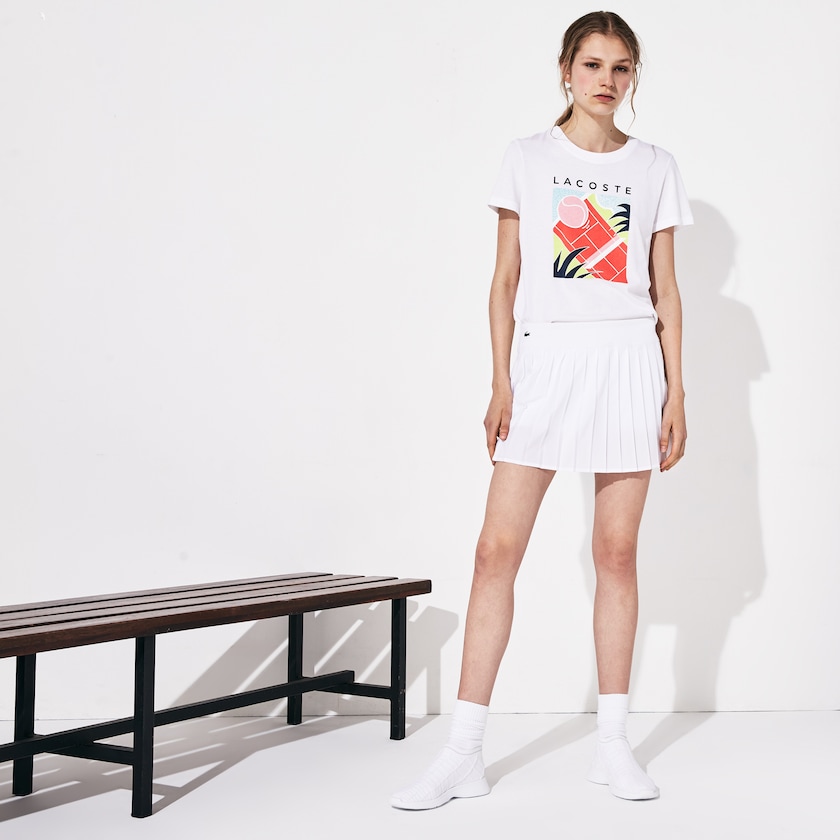 Saias Branco Feminino Lacoste SPORT Ultra Dry Pleated Tennis QH3-54405O7