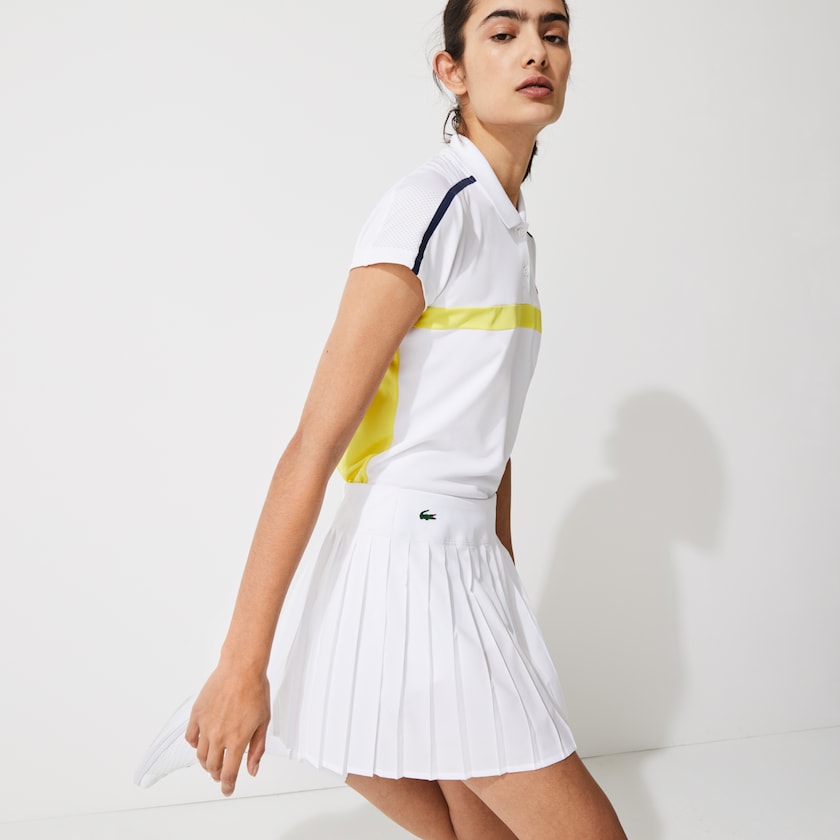 Saias Branco Feminino Lacoste SPORT Ultra Dry Pleated Tennis QH3-54405O7