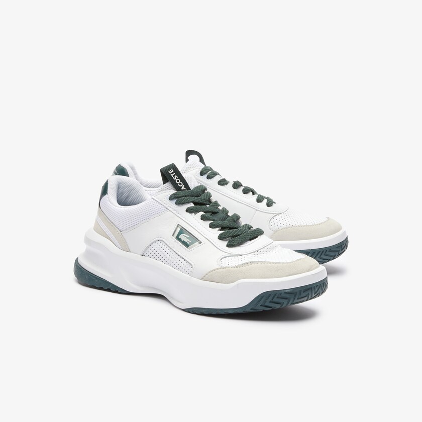 Sapatilhas Branco Verdes Escuro Masculino Lacoste Ace Lift Colourblock Leather Reflective QU1-58695I2