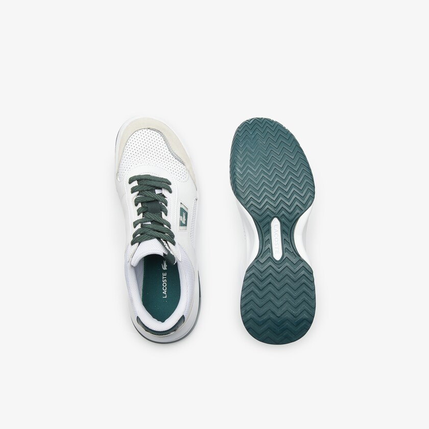 Sapatilhas Branco Verdes Escuro Masculino Lacoste Ace Lift Colourblock Leather Reflective QU1-58695I2