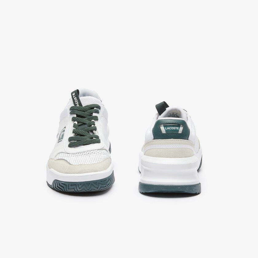 Sapatilhas Branco Verdes Escuro Masculino Lacoste Ace Lift Colourblock Leather Reflective QU1-58695I2
