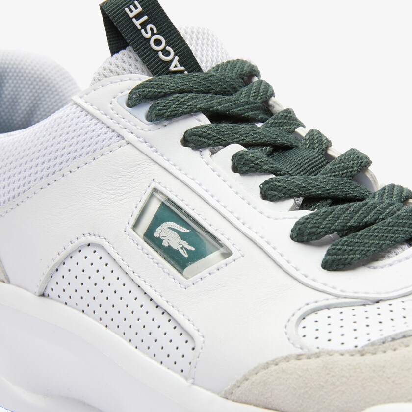 Sapatilhas Branco Verdes Escuro Masculino Lacoste Ace Lift Colourblock Leather Reflective QU1-58695I2