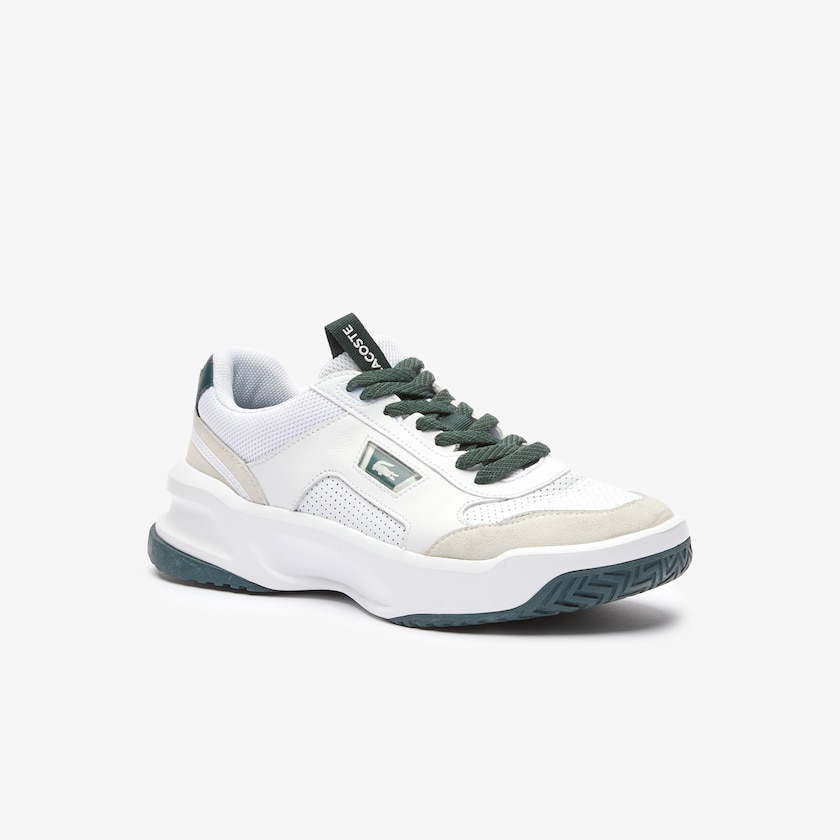 Sapatilhas Branco Verdes Escuro Masculino Lacoste Ace Lift Colourblock Leather Reflective QU1-58695I2