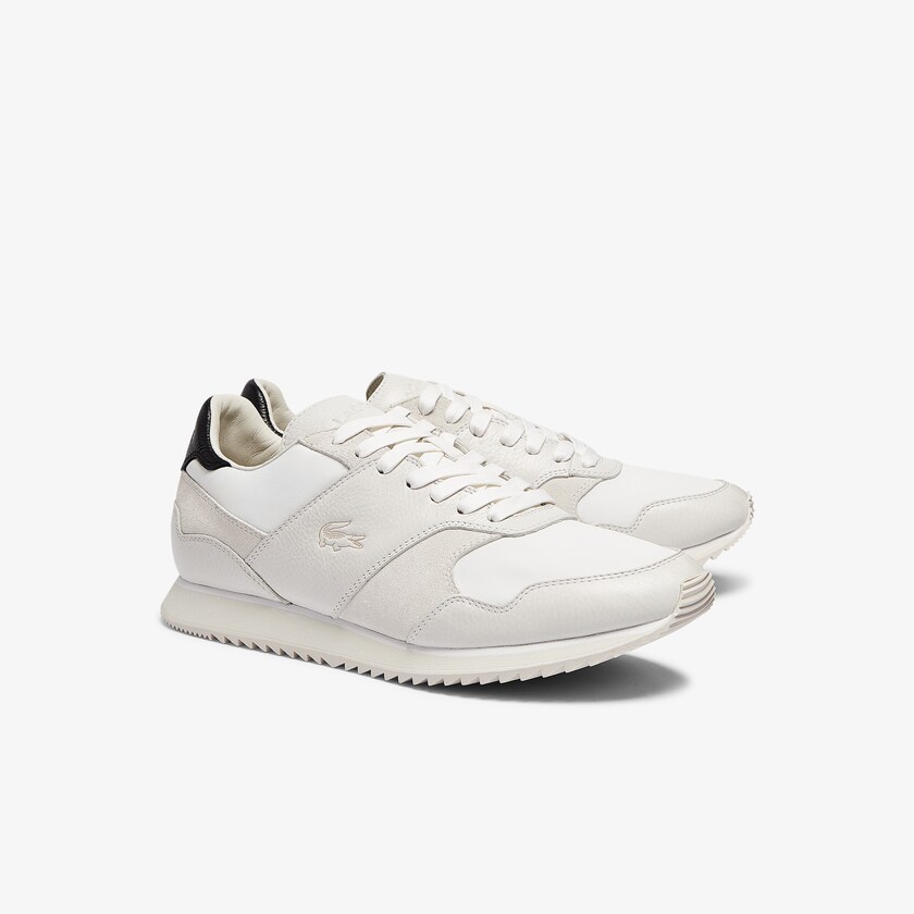 Sapatilhas Branco Pretas Masculino Lacoste Aesthet Luxe Leather BZ6-41174R9