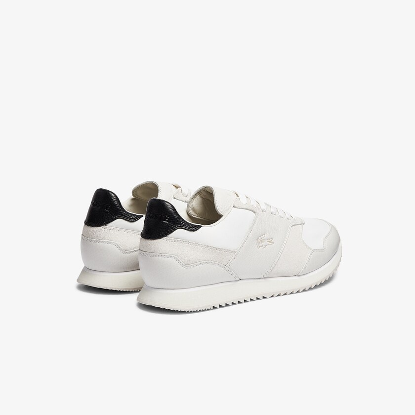 Sapatilhas Branco Pretas Masculino Lacoste Aesthet Luxe Leather BZ6-41174R9
