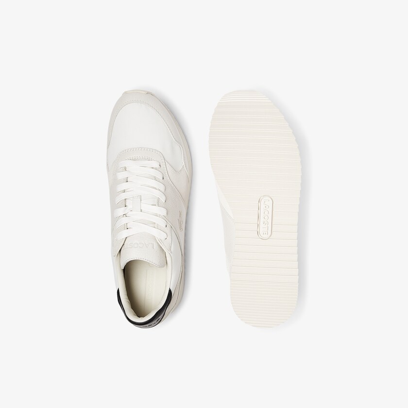 Sapatilhas Branco Pretas Masculino Lacoste Aesthet Luxe Leather BZ6-41174R9