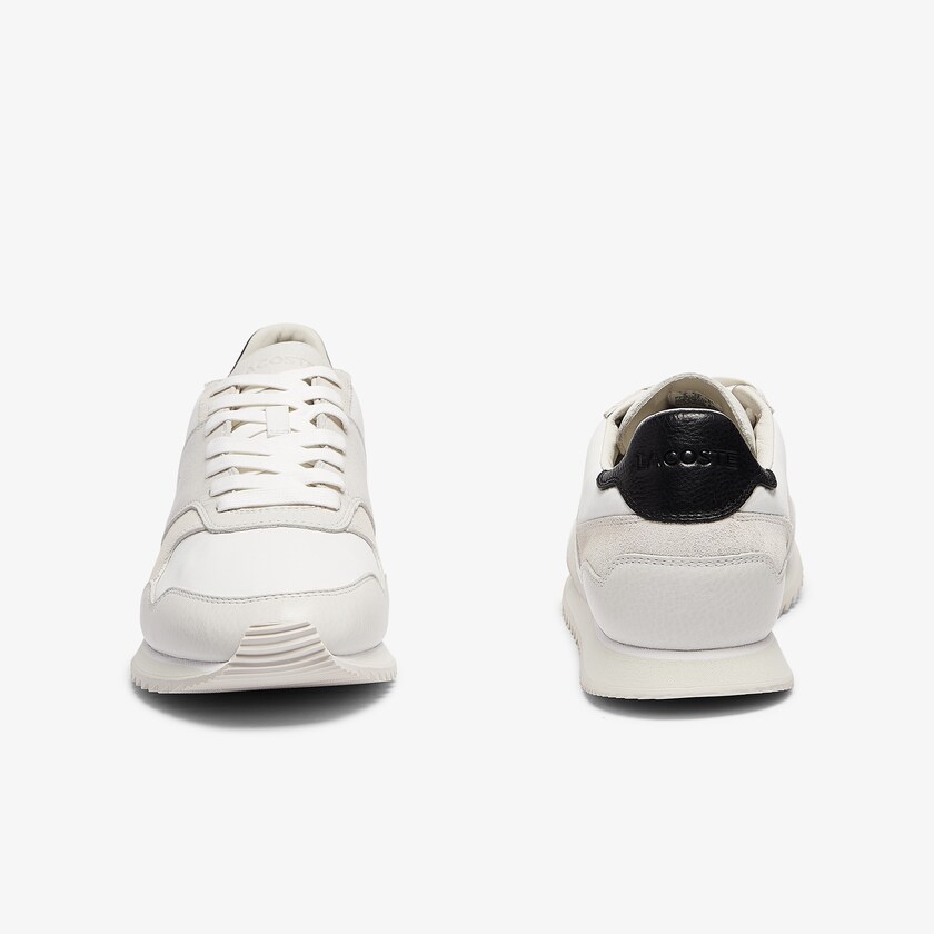 Sapatilhas Branco Pretas Masculino Lacoste Aesthet Luxe Leather BZ6-41174R9