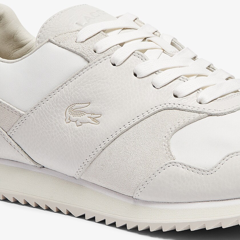 Sapatilhas Branco Pretas Masculino Lacoste Aesthet Luxe Leather BZ6-41174R9